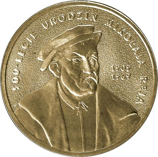Реверс монеты - 2 злотых 2005 года MW EO "500 лет со дня рождения Николая Рея" - цена  монеты - Польша, III Республика после деноминации