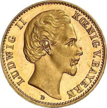 Аверс монеты - 10 марок 1874 года D "Бавария" - цена золотой монеты - Германия, Германская Империя