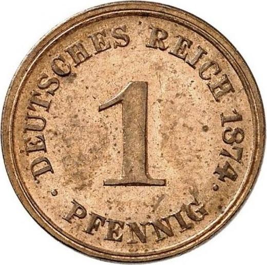 Аверс монеты - 1 пфенниг 1874 года H "Тип 1873-1889" - цена  монеты - Германия, Германская Империя