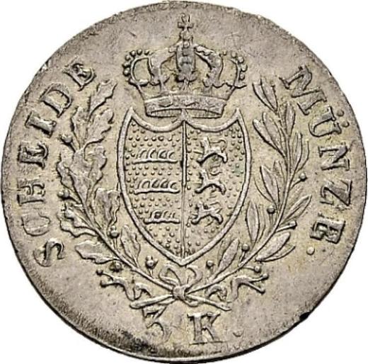 Revers 3 Kreuzer 1828 - Silbermünze Wert - Württemberg, Wilhelm I