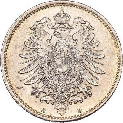 Reverso 1 marco 1875 D "Tipo 1873-1887" - valor de la moneda de plata - Alemania, Imperio alemán