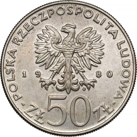 Аверс монеты - Пробные 50 злотых 1980 года MW "Болеслав I Храбрый" Медно-никель - цена  монеты - Польша, Народная Республика