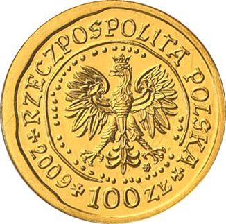 Аверс монеты - 100 злотых 2009 года MW NR "Орлан-белохвост" - цена золотой монеты - Польша, III Республика после деноминации