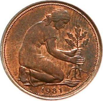 Реверс монеты - 50 пфеннигов 1949-2001 года RU_2 Pfennig-Ronde - цена  монеты - Германия, ФРГ