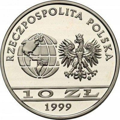 Anverso 10 eslotis 1999 MW ET "100 aniversario de la muerte de Ernest Malinowski" - valor de la moneda de plata - Polonia, República moderna