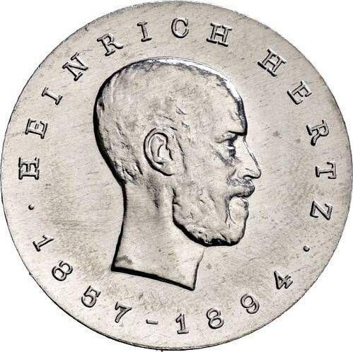 Аверс монеты - 5 марок 1969 года "Генрих Рудольф Герц" Алюминий Односторонний оттиск - цена  монеты - Германия, ГДР