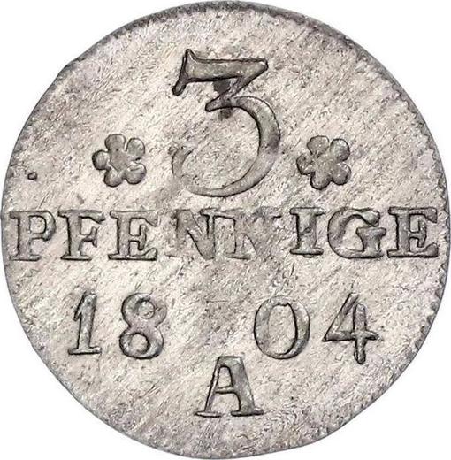 Reverso 3 Pfennige 1804 A - valor de la moneda de plata - Prusia, Federico Guillermo III