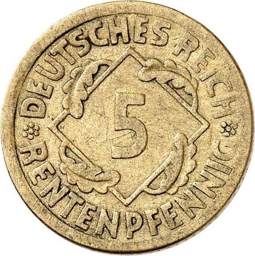 Obverse 5 Rentenpfennig 1925 F -  Coin Value - Germany, Weimar Republic