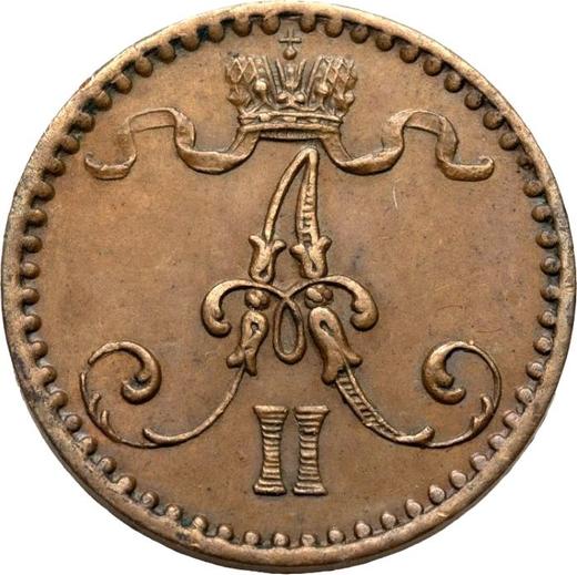 Awers monety - 1 penni 1866 - cena  monety - Finlandia, Wielkie Księstwo