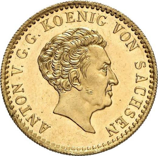 Anverso 5 táleros 1835 G - valor de la moneda de oro - Sajonia, Antonio