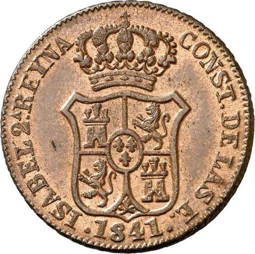 Аверс монеты - 3 куарто 1841 года "Каталония" - цена  монеты - Испания, Изабелла II