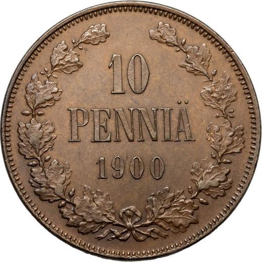 Реверс монеты - 10 пенни 1900 года - цена  монеты - Финляндия, Великое княжество