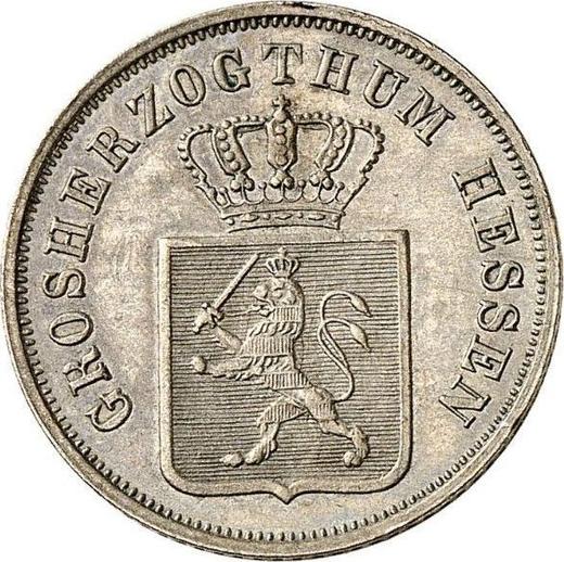 Аверс монеты - 6 крейцеров 1859 года "Визит принца и принцессы на монетный двор" - цена серебряной монеты - Гессен-Дармштадт, Людвиг III