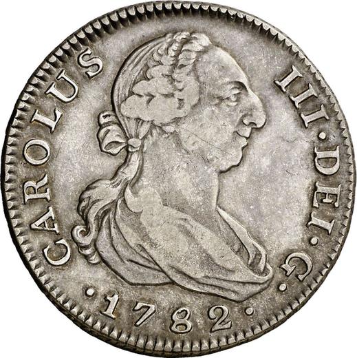 Аверс монеты - 4 реала 1782 года M PJ - цена серебряной монеты - Испания, Карл III