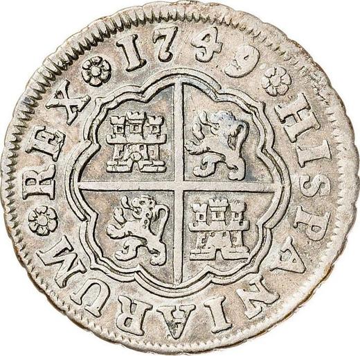 Реверс монеты - 1 реал 1749 года M JB - цена серебряной монеты - Испания, Фердинанд VI
