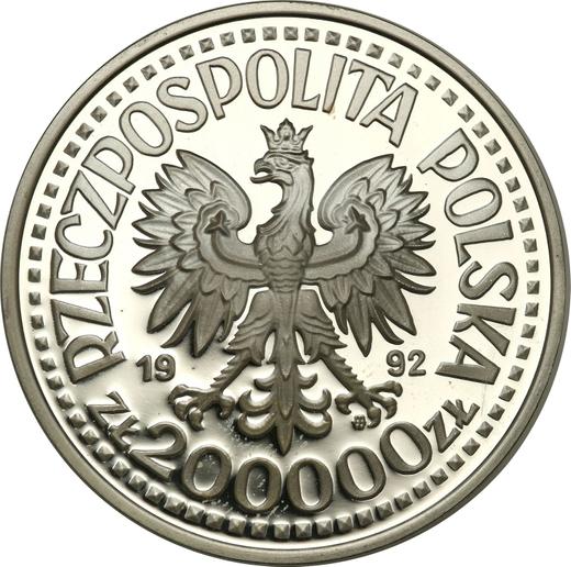 Awers monety - 200000 złotych 1992 MW BCH "Konwoje" - cena srebrnej monety - Polska, III RP przed denominacją