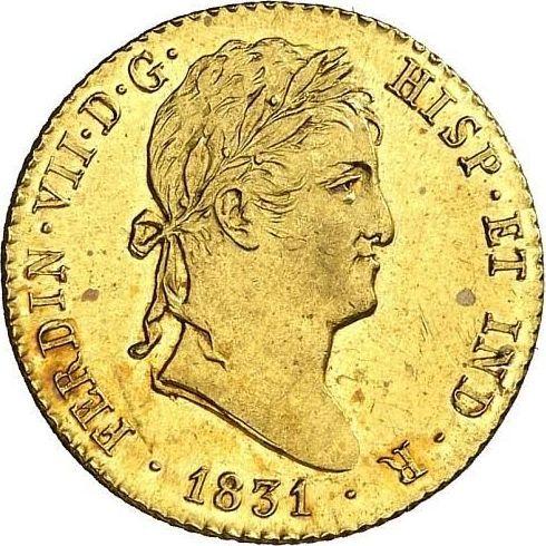 Avers 2 Escudos 1831 M AJ - Goldmünze Wert - Spanien, Ferdinand VII