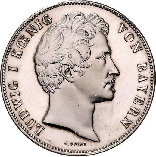 Anverso 2 táleros 1842 "Walhalla" - valor de la moneda de plata - Baviera, Luis I