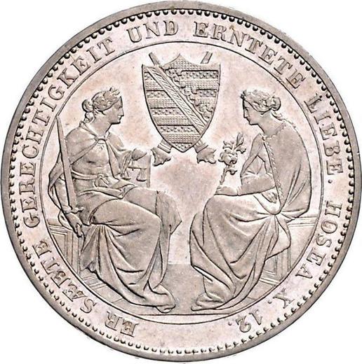 Revers Taler 1854 F "Auf des königs tod" - Silbermünze Wert - Sachsen-Albertinische, Friedrich August II