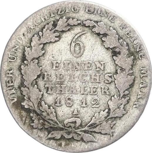 Anverso 1/6 tálero 1809-1818 "Tipo 1809-1818" Moneda incusa - valor de la moneda de plata - Prusia, Federico Guillermo III