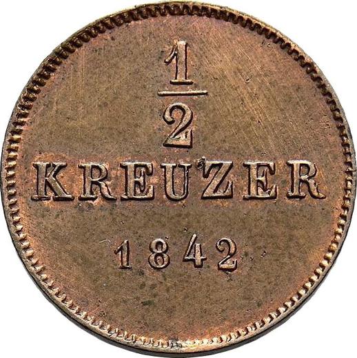 Реверс монеты - 1/2 крейцера 1842 года "Тип 1840-1856" - цена  монеты - Вюртемберг, Вильгельм I
