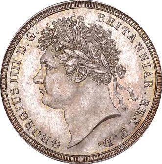 Аверс монеты - 3 пенса 1824 года "Монди" - цена серебряной монеты - Великобритания, Георг IV
