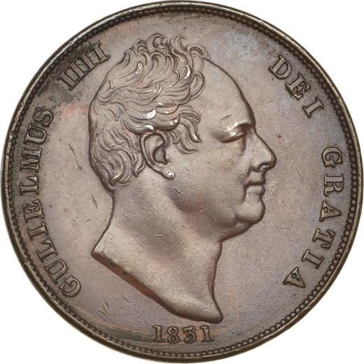 Аверс монеты - Пенни 1831 года WW - цена  монеты - Великобритания, Вильгельм IV