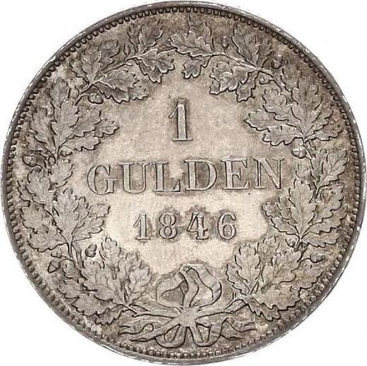 Реверс монеты - 1 гульден 1846 года - цена серебряной монеты - Гессен-Дармштадт, Людвиг II