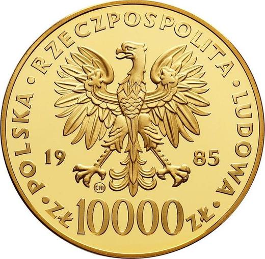 Anverso 10000 eslotis 1985 CHI SW "JuanPablo II" - valor de la moneda de oro - Polonia, República Popular