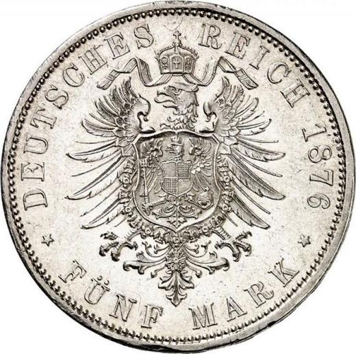 Rewers monety - 5 marek 1876 C "Prusy" - cena srebrnej monety - Niemcy, Cesarstwo Niemieckie