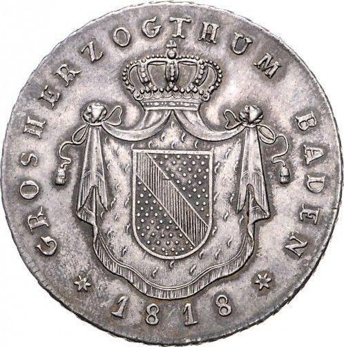 Awers monety - Talar 1818 D - cena srebrnej monety - Badenia, Karol Ludwik