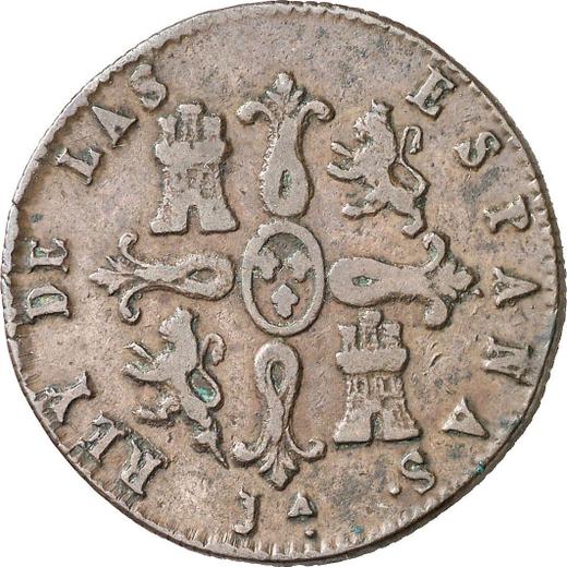 Reverso 8 maravedíes 1823 Ja "Tipo 1822-1823" Sin valor nominal indicado - valor de la moneda  - España, Fernando VII