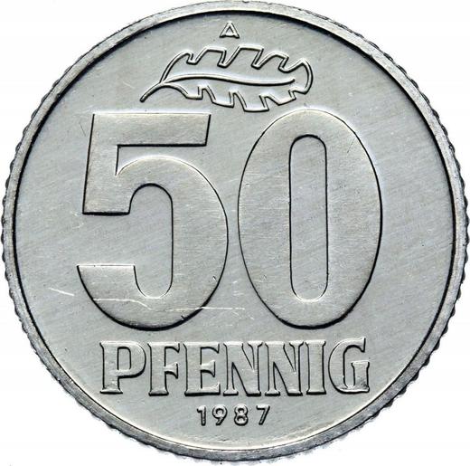 Anverso 50 Pfennige 1987 A - valor de la moneda  - Alemania, República Democrática Alemana (RDA)