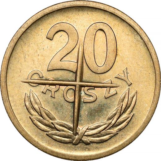 Reverse Pattern 20 Groszy 1973 MW Brass -  Coin Value - Poland, Peoples Republic