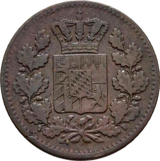 Аверс монеты - 1 пфенниг 1865 года - цена  монеты - Бавария, Людвиг II
