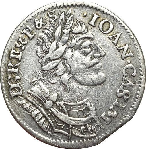 Аверс монеты - Орт (18 грошей) 1651 года "Тип 1650-1655" - цена серебряной монеты - Польша, Ян II Казимир