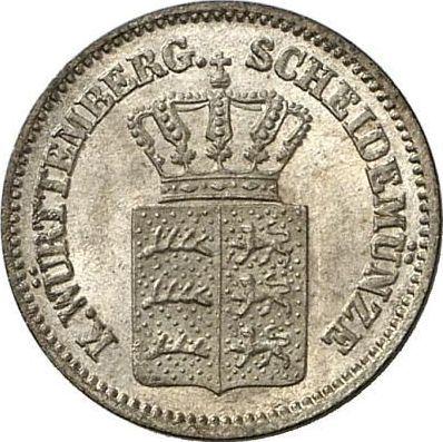 Аверс монеты - 1 крейцер 1864 года - цена серебряной монеты - Вюртемберг, Вильгельм I