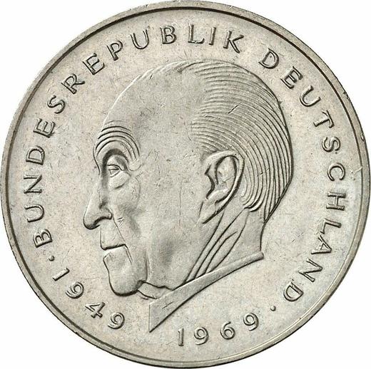 Аверс монеты - 2 марки 1982 года G "Аденауэр" - цена  монеты - Германия, ФРГ