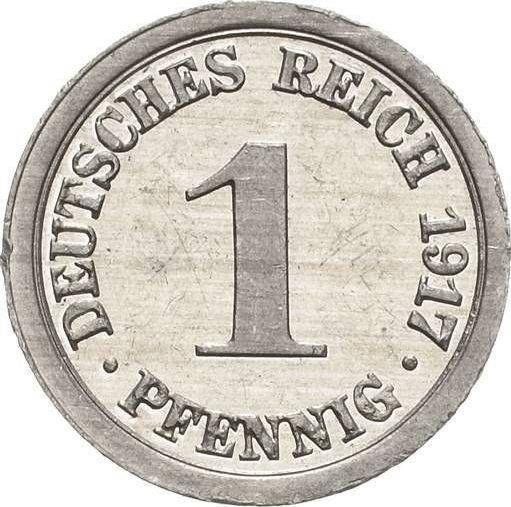 Аверс монеты - 1 пфенниг 1917 года A "Тип 1916-1918" - цена  монеты - Германия, Германская Империя