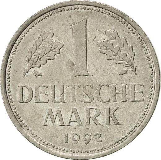 Anverso 1 marco 1992 J - valor de la moneda  - Alemania, RFA