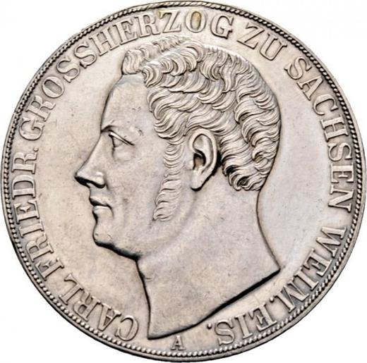 Аверс монеты - 2 талера 1848 года A - цена серебряной монеты - Саксен-Веймар-Эйзенах, Карл Фридрих