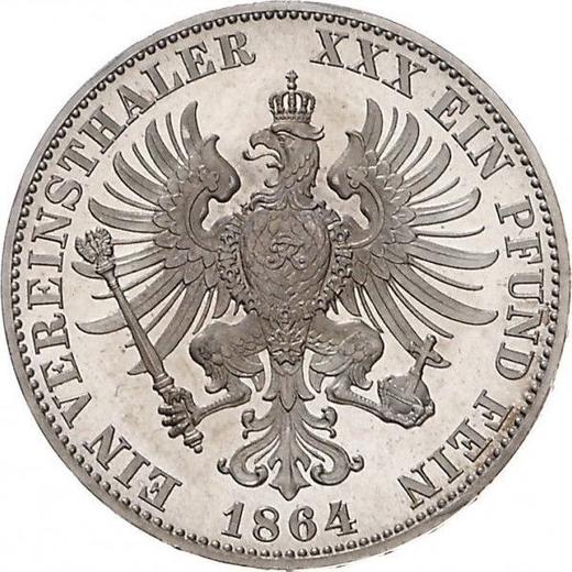 Reverso Tálero 1864 A - valor de la moneda de plata - Prusia, Guillermo I