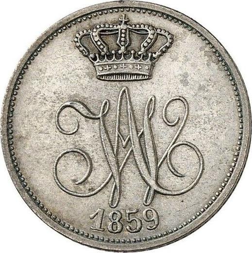Rewers monety - 6 krajcarów 1859 "Wizyta księcia i księżniczki w mennicy" - cena srebrnej monety - Hesja-Darmstadt, Ludwik III