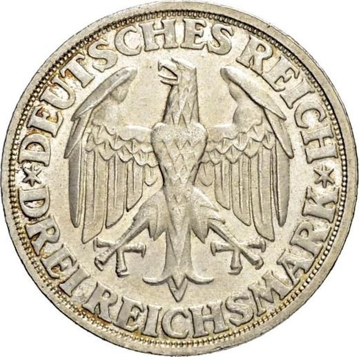 Reverso 3 Reichsmarks 1928 D "Dinkelsbühl" - valor de la moneda de plata - Alemania, República de Weimar