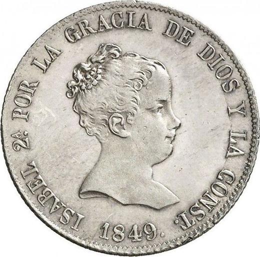 Аверс монеты - 4 реала 1849 года M CL - цена серебряной монеты - Испания, Изабелла II