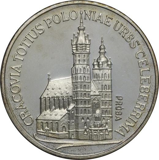 Reverso Pruebas 100 eslotis 1981 MW "Cracovia" Plata - valor de la moneda de plata - Polonia, República Popular