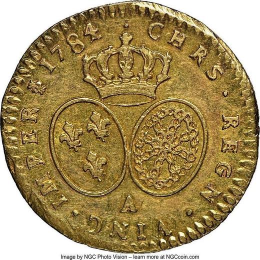 Reverso Medio Louis d'Or 1784 A París - valor de la moneda de oro - Francia, Luis XVI