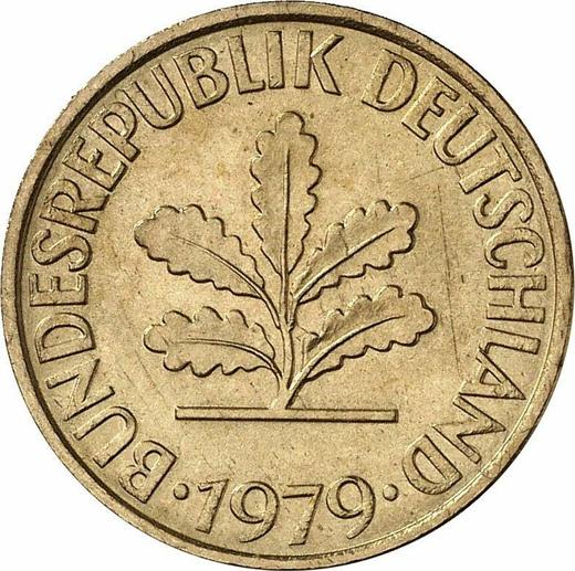 Реверс монеты - 10 пфеннигов 1979 года F - цена  монеты - Германия, ФРГ