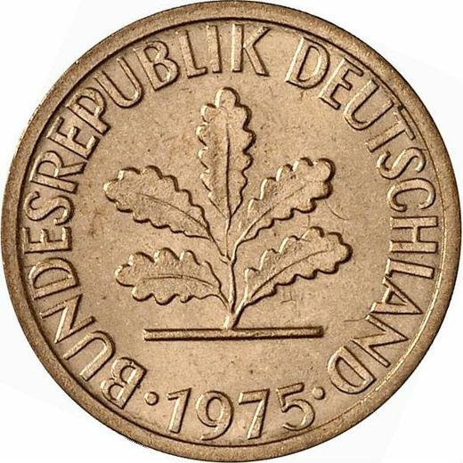 Reverso 1 Pfennig 1975 F - valor de la moneda  - Alemania, RFA
