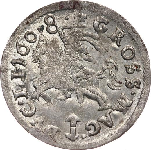 Реверс монеты - 1 грош 1608 года "Литва" - цена серебряной монеты - Польша, Сигизмунд III Ваза